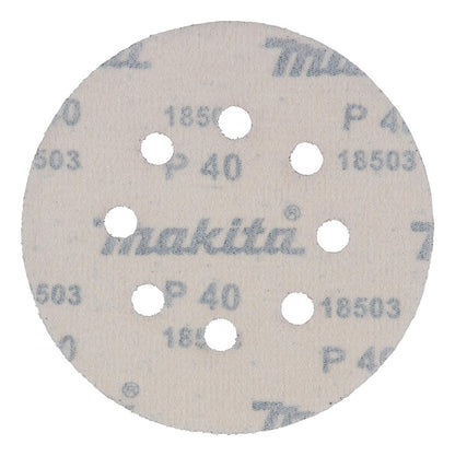 Pack 10 Discos Lija Con Velcro 125mm G40 - Makita - Herram.cl
