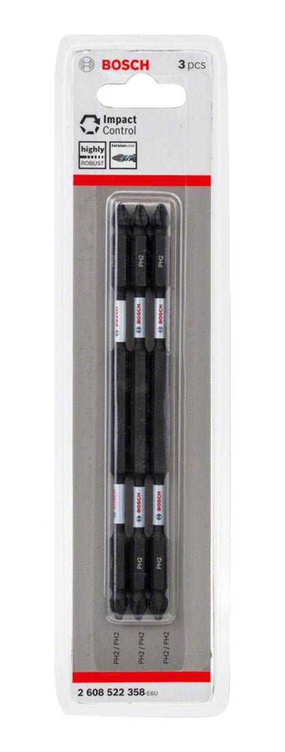 Pack 3 Puntas Dobles Impact Control PH2 - 150mm - Bosch - Herram.cl