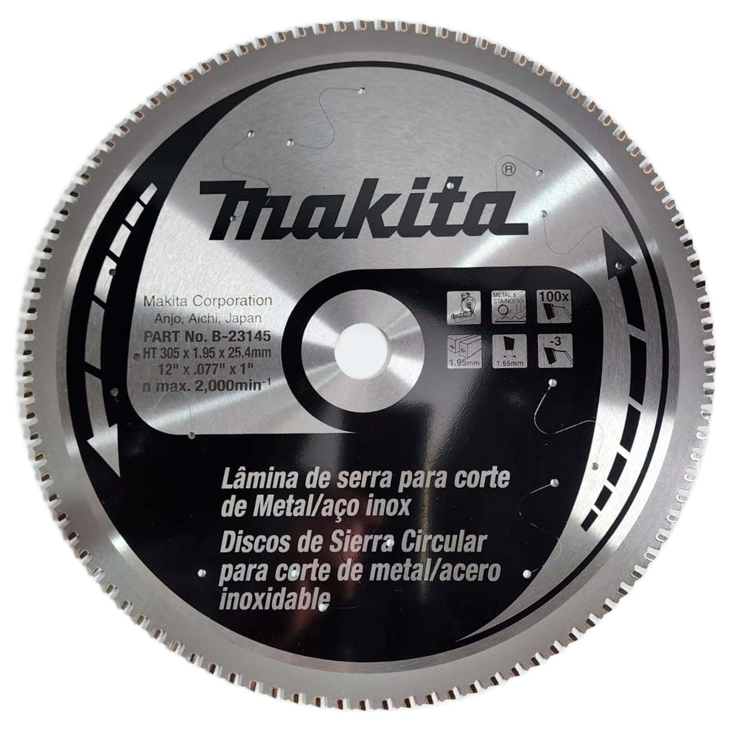 Disco de Sierra Para Metal/Inox 12''x1''x1,95mm 100D Makita - Herram.cl