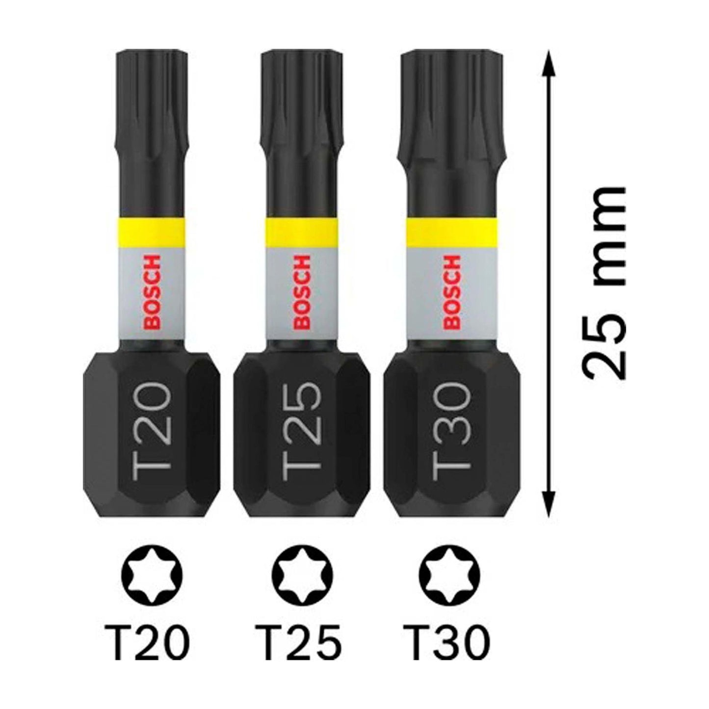 Juego Puntas PRO Impact T(20/25/30)x25mm 3 Pzas - Bosch - Herram.cl