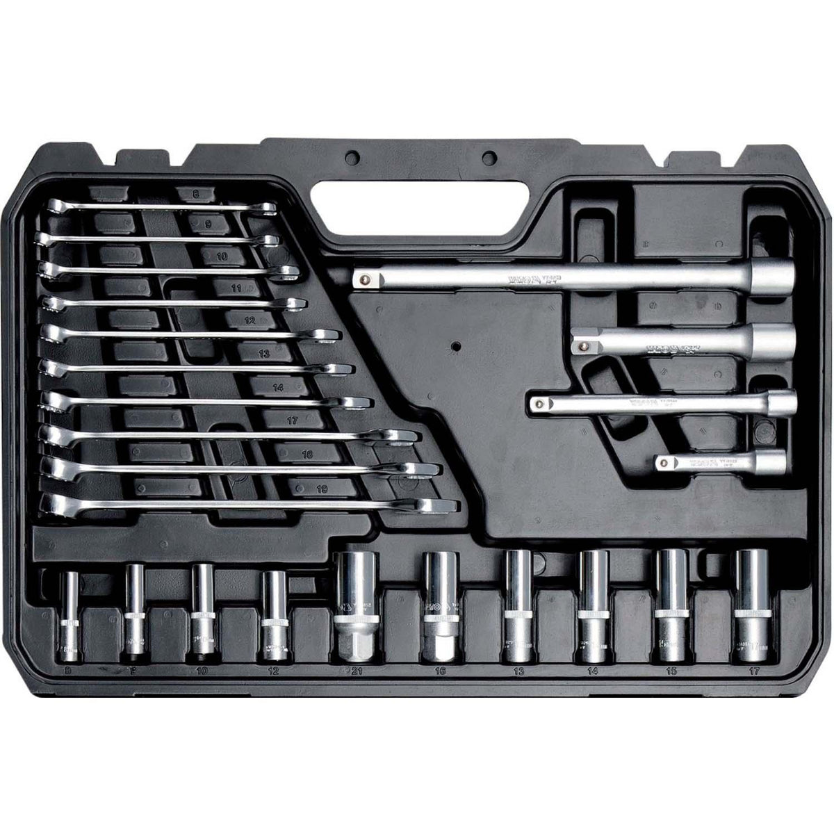 Juego de dados 1/4'';3/8'';1/2'' y herramientas 120 Pzs Yato - Herram.cl