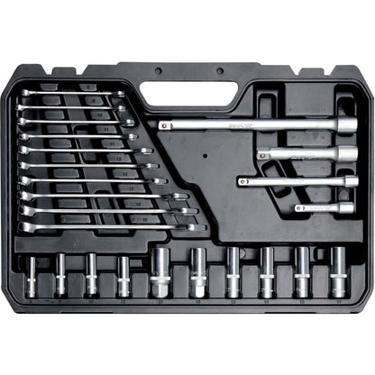 Juego de dados 1/4'';3/8'';1/2'' y herramientas 120 Pzs Yato - Herram.cl