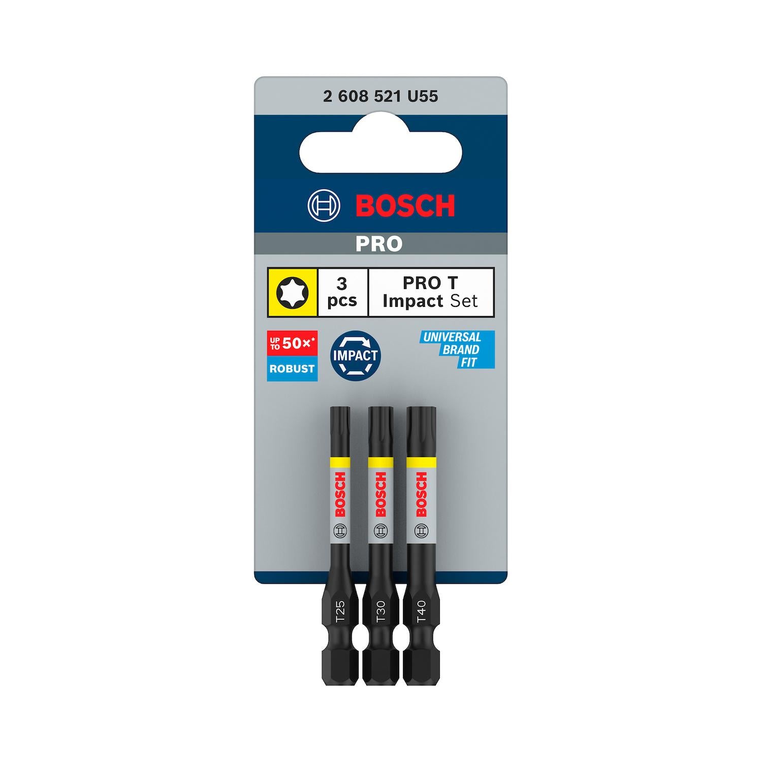 Juego Puntas PRO Impact T25/T30/T40x55mm 3 Pzas - Bosch - Herram.cl