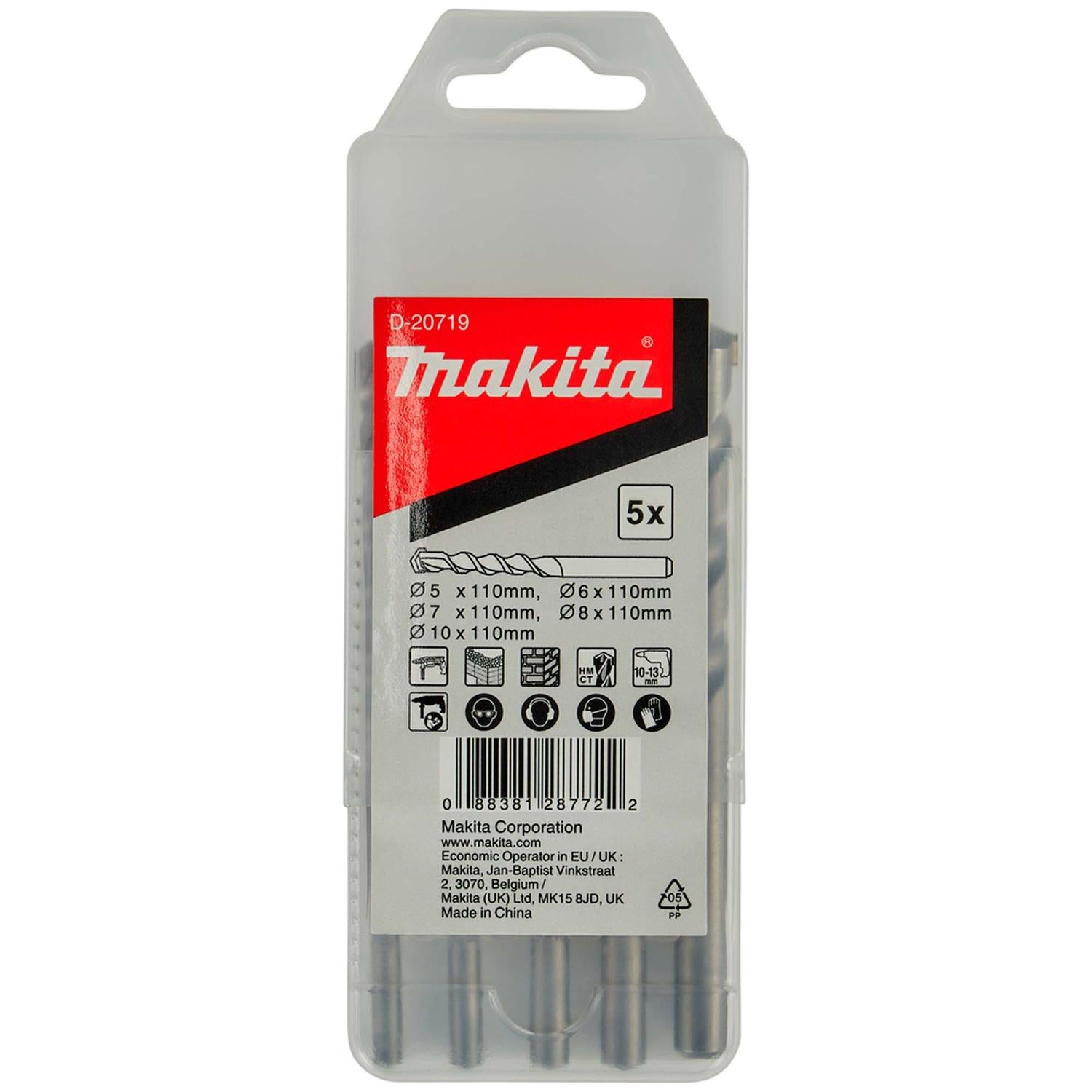 Set Brocas Concreto 5,6,7,8,10mm 5 Pzas - Makita - Herram.cl