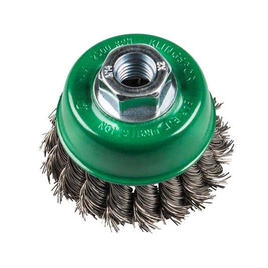 Grata Copa BT600Z Trenzada Inox 65mm / M14 - Klingspor - Herram.cl