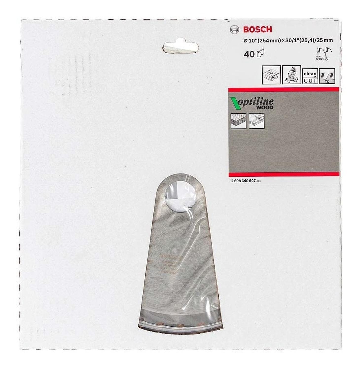Disco De Sierra Circular Optiline 254mm (10'') 40 D - Bosch - Herram.cl