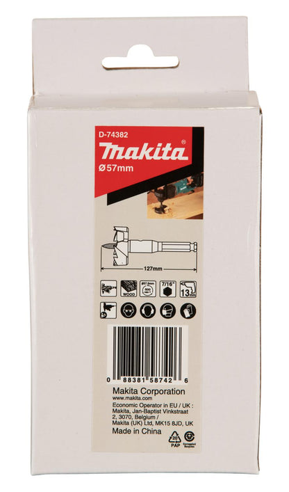 Broca Autoalimentada Para Madera 57 X 127mm Hex. - Makita - Herram.cl