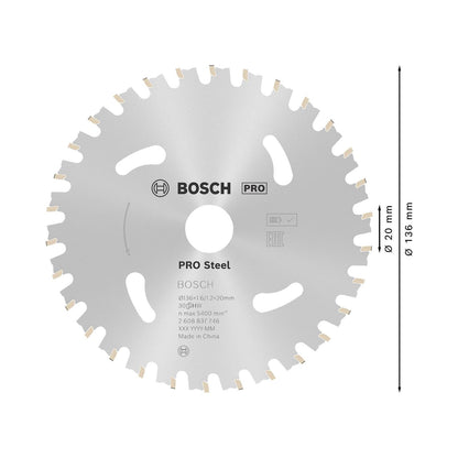 Disco de Sierra PRO Steel 136x1,6x20mm 30 D - Bosch - Herram.cl