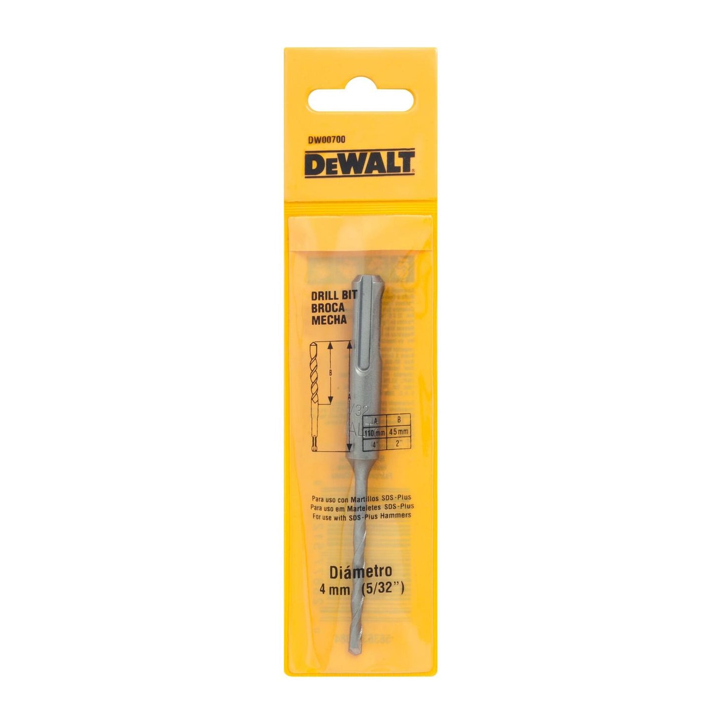 Broca SDS - Plus 4x45x110mm - DeWALT - Herram.cl