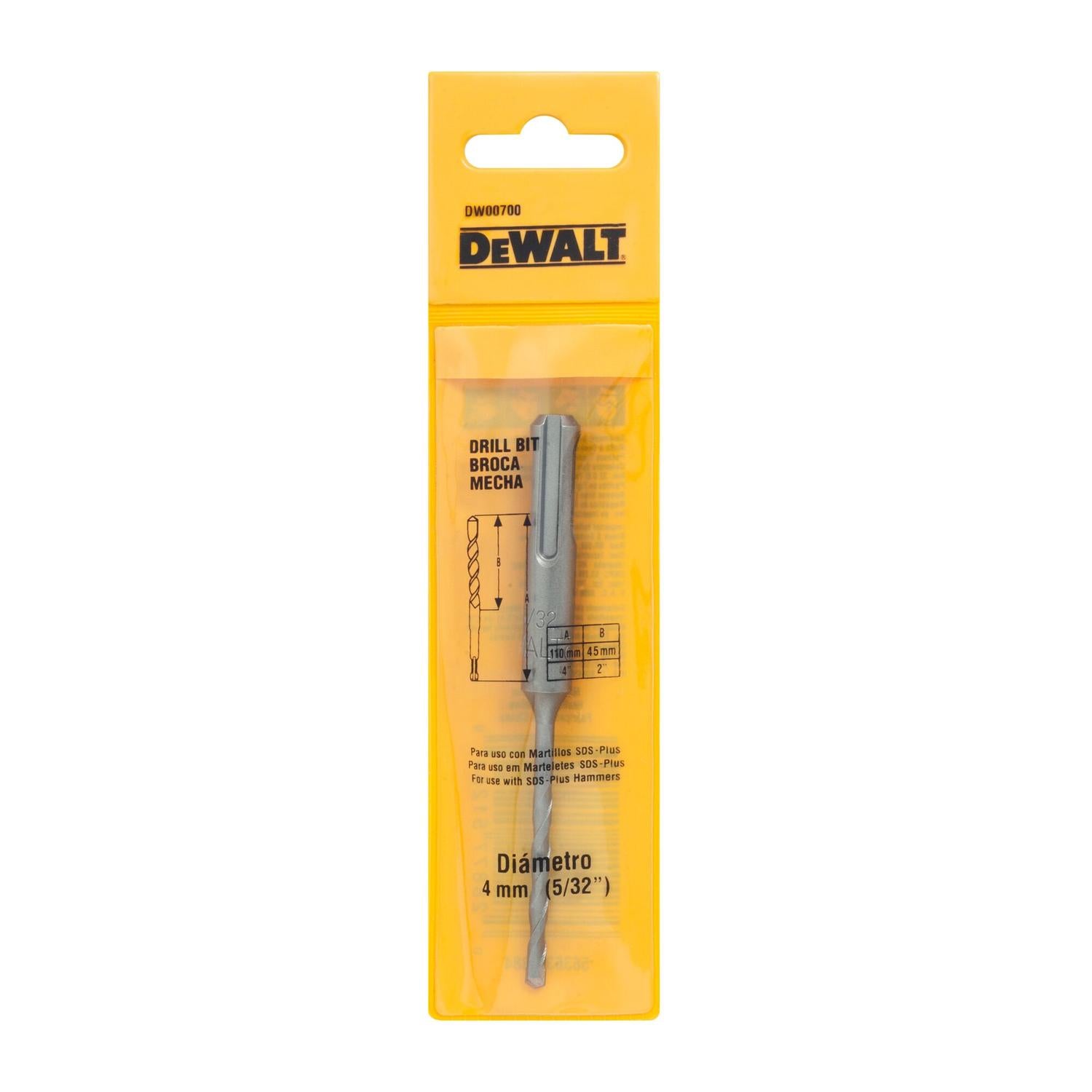 Broca SDS - Plus 4x45x110mm - DeWALT - Herram.cl