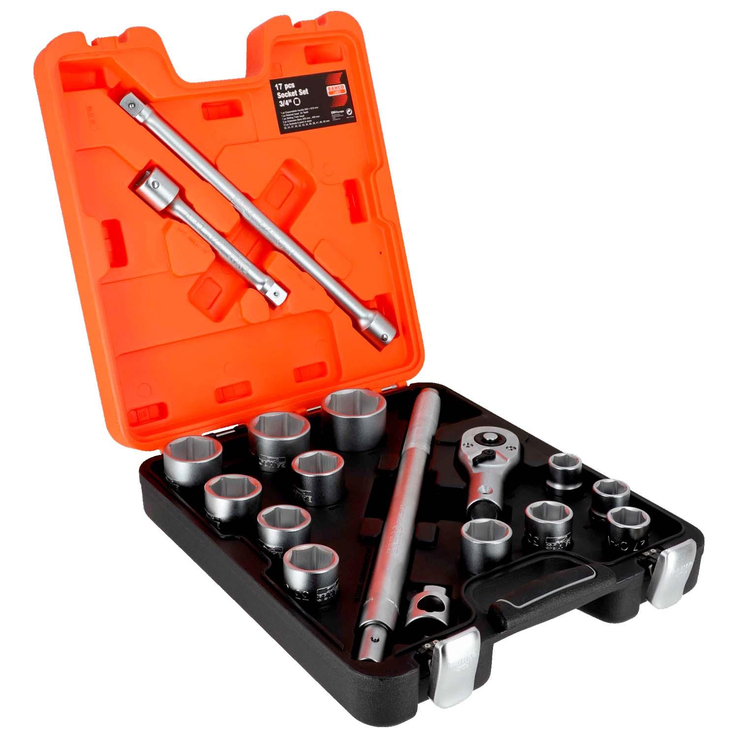Juego De Dados Con Cuadrante 3/4'' (22 - 50mm) 17 Pzas - Bahco - Herram.cl