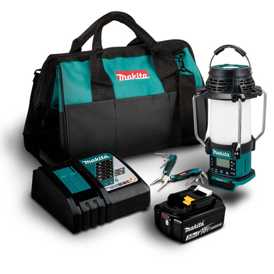 Kit Camping Makita 18 V LXT Lámpara con Radio y Bluetooth - Herram.cl