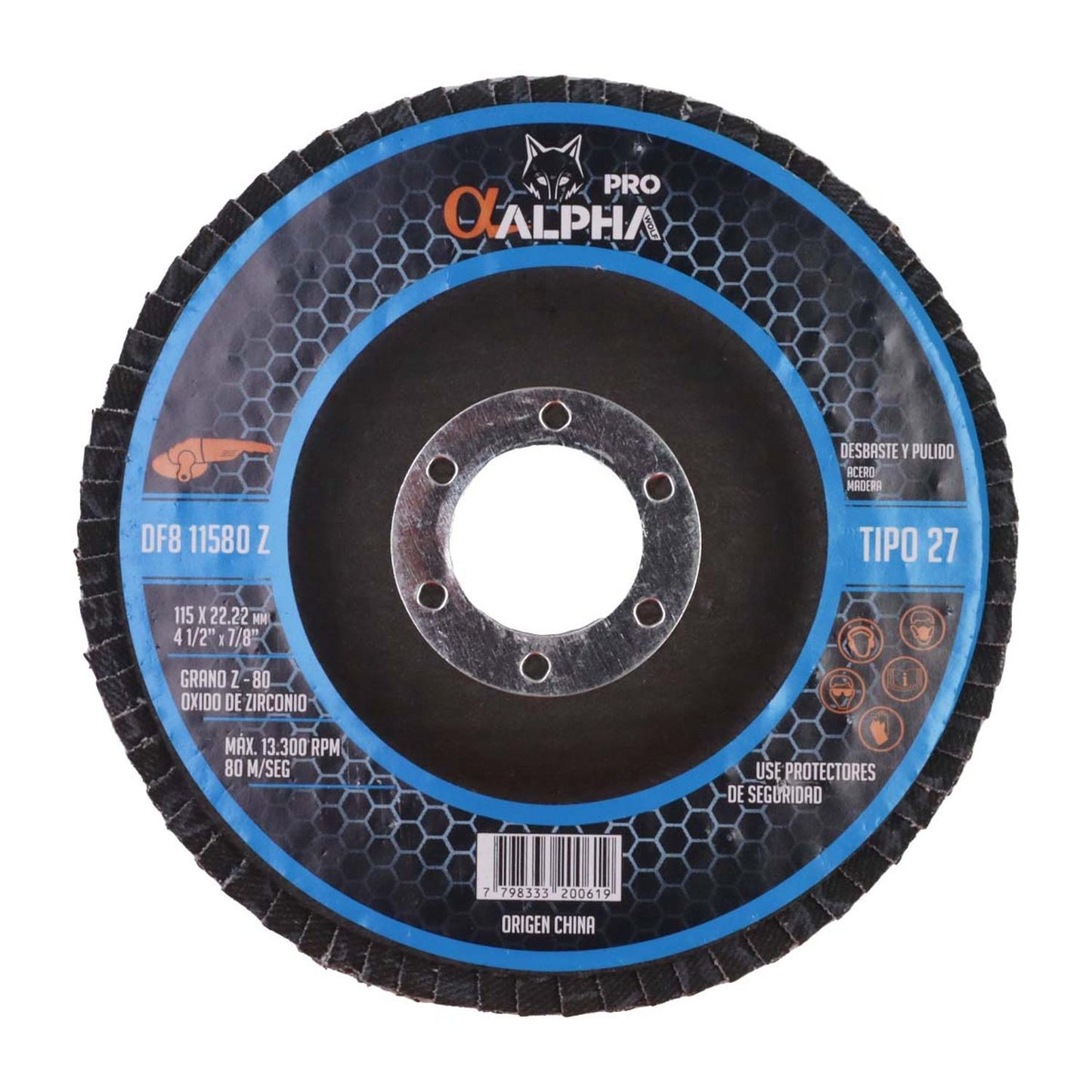 Disco Flap Para Acero Inox 4 1/2'' Zirconio - Alpha - Herram.cl