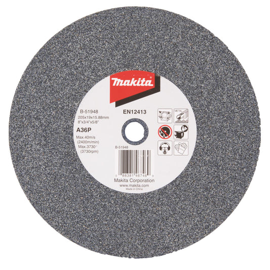 Piedra Para Esmeril de Banco 8''x3/4''x5/8'' A36P - Makita - Herram.cl