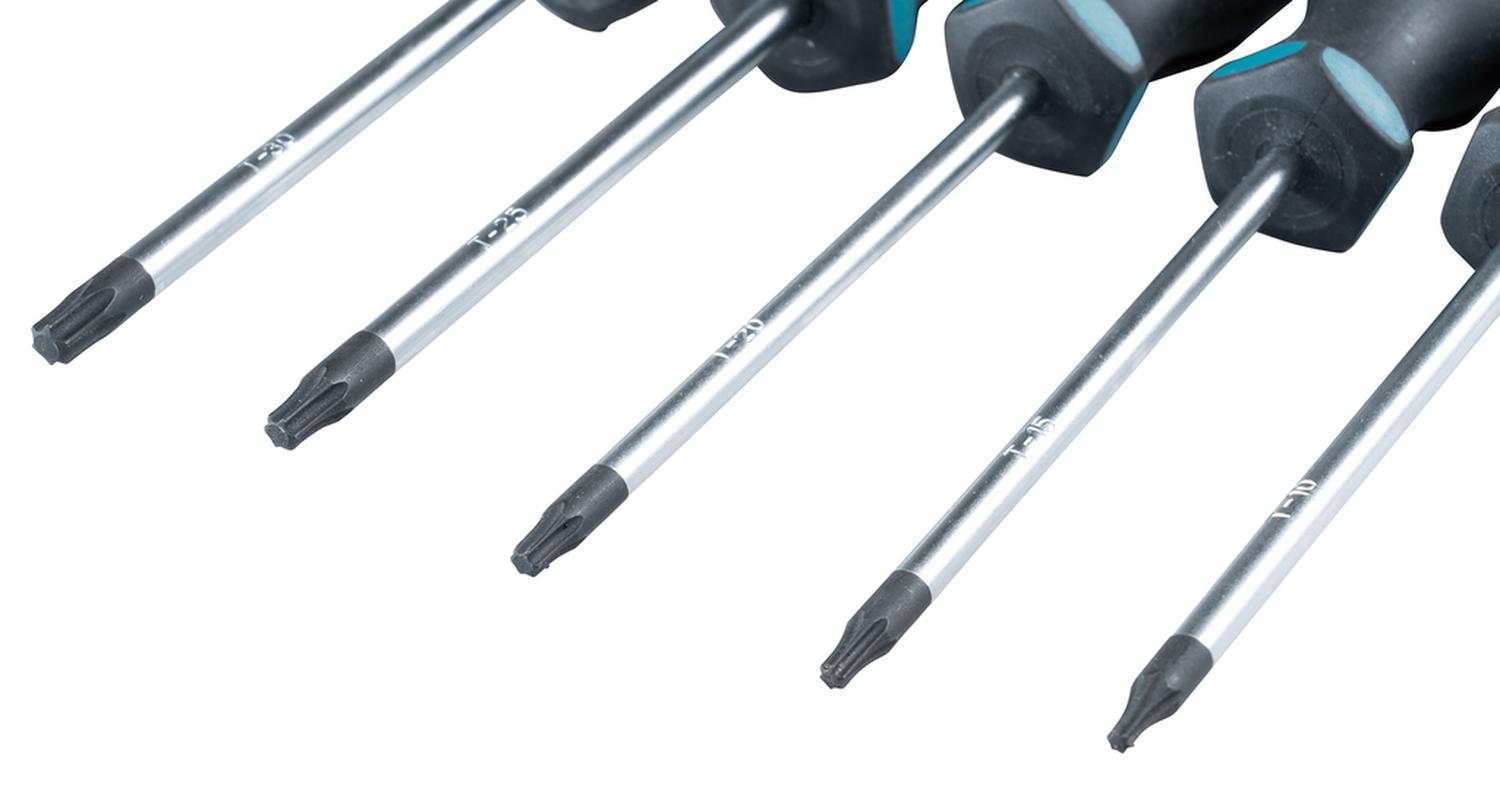 Set Destornilladores TORX (T10, T15, T20, T25, T30) 5 Pzas. - Makita - Herram.cl