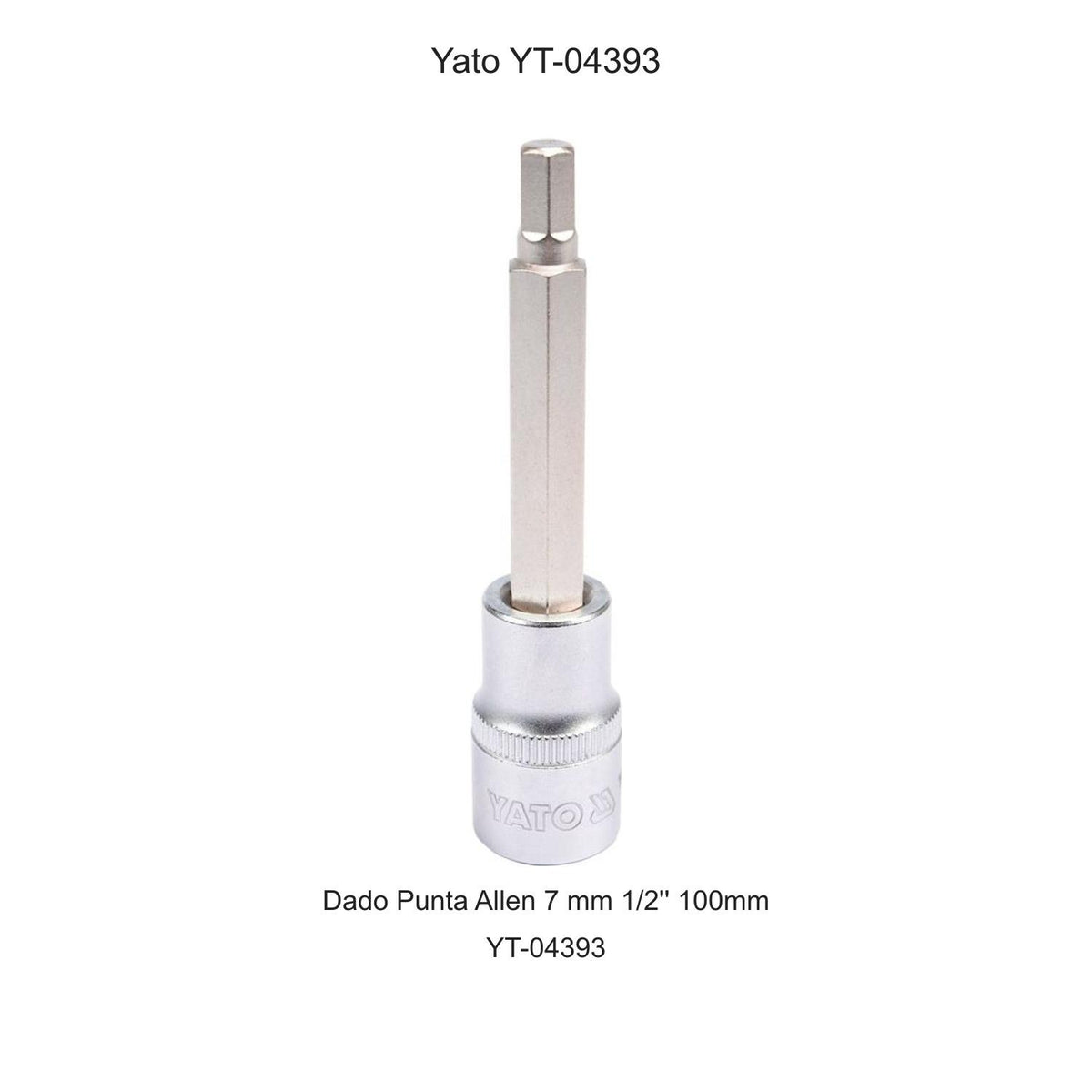 Dado Punta Allen 7 mm 1/2'' 100mm Yato YT-04393 - Herram.cl