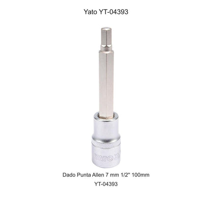 Dado Punta Allen 7 mm 1/2'' 100mm Yato YT-04393 - Herram.cl