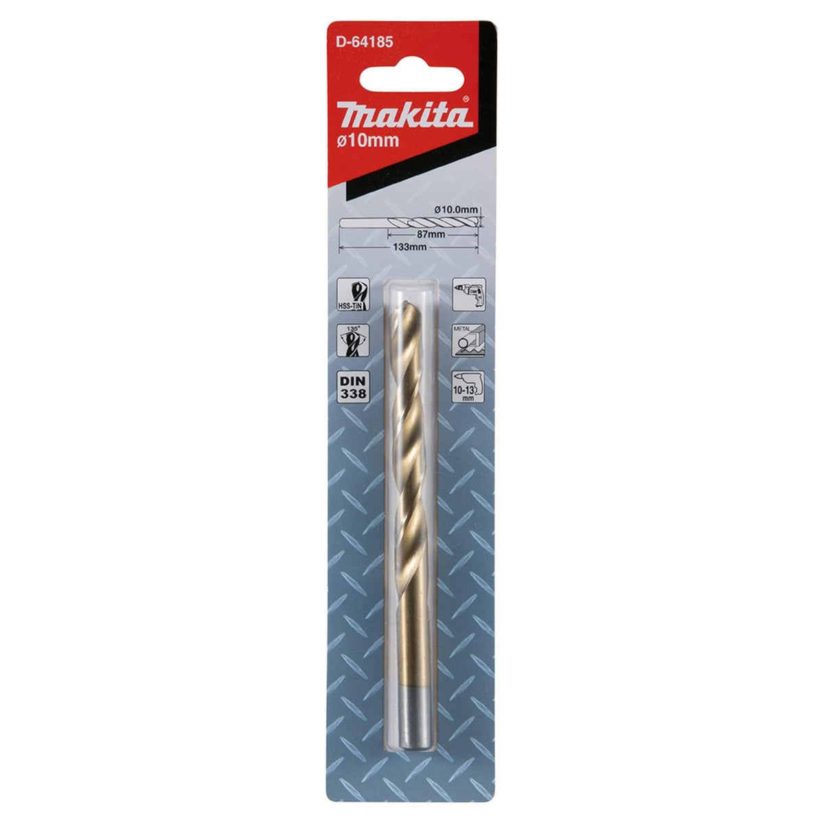 Broca Metal HSS-Tin 10x133mm - Makita - Herram.cl