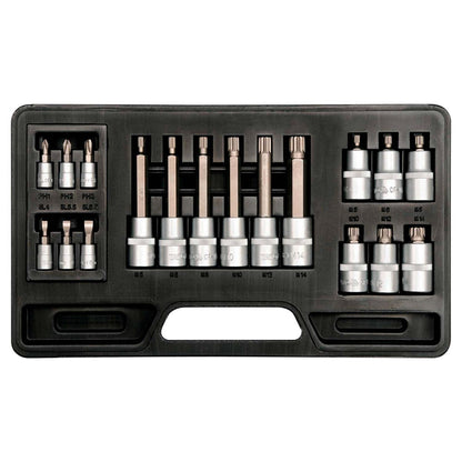 Juego Dados Imbus,Phillips, Planas 1/2'' 1/4'' 18 Pzas - Yato - Herram.cl