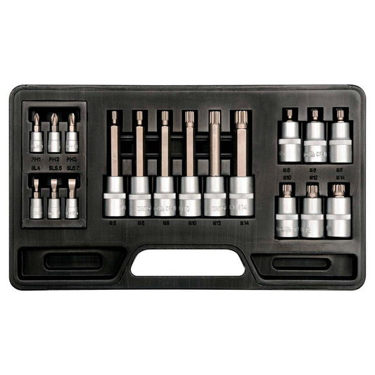 Juego Dados Imbus,Phillips, Planas 1/2'' 1/4'' 18 Pzas - Yato - Herram.cl
