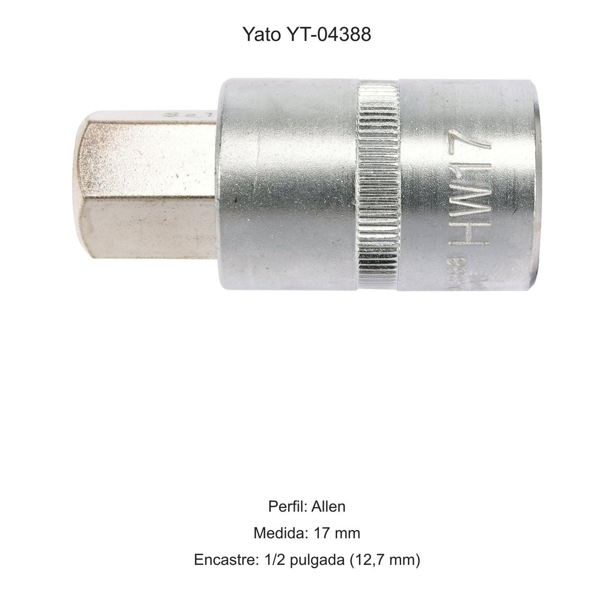 Dado Punta Allen 17 mm 1/2'' 55mm Yato YT-04388 - Herram.cl