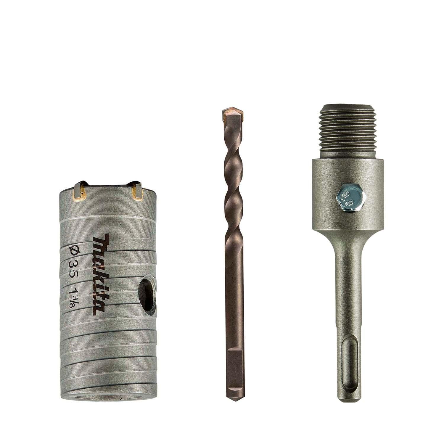 Kit Broca Corona 35mm + Portabrocas 110mm/SDS - Plus - Makita - Herram.cl