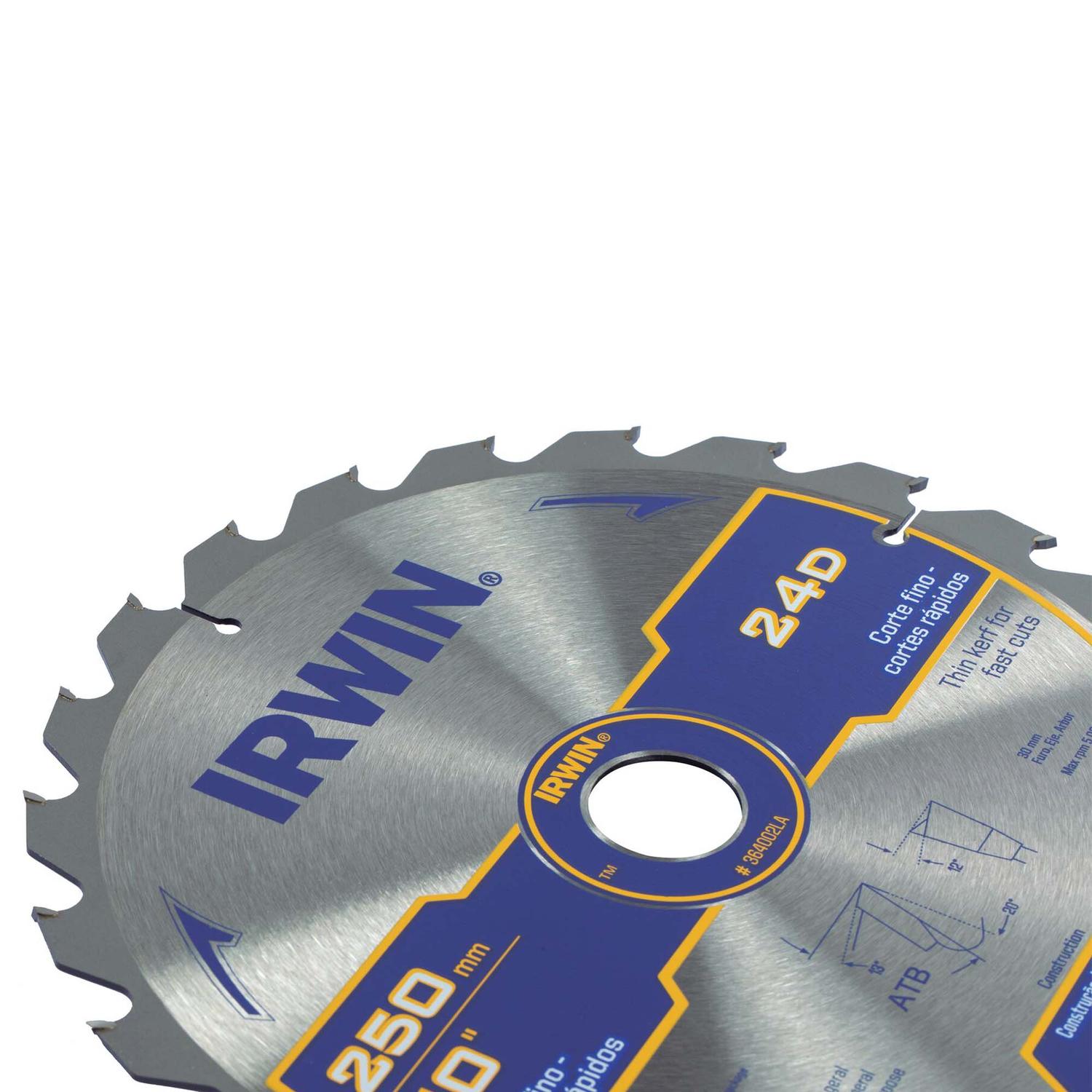 Disco De Sierra 10''x30mm 24 Dientes - IRWIN - Herram.cl